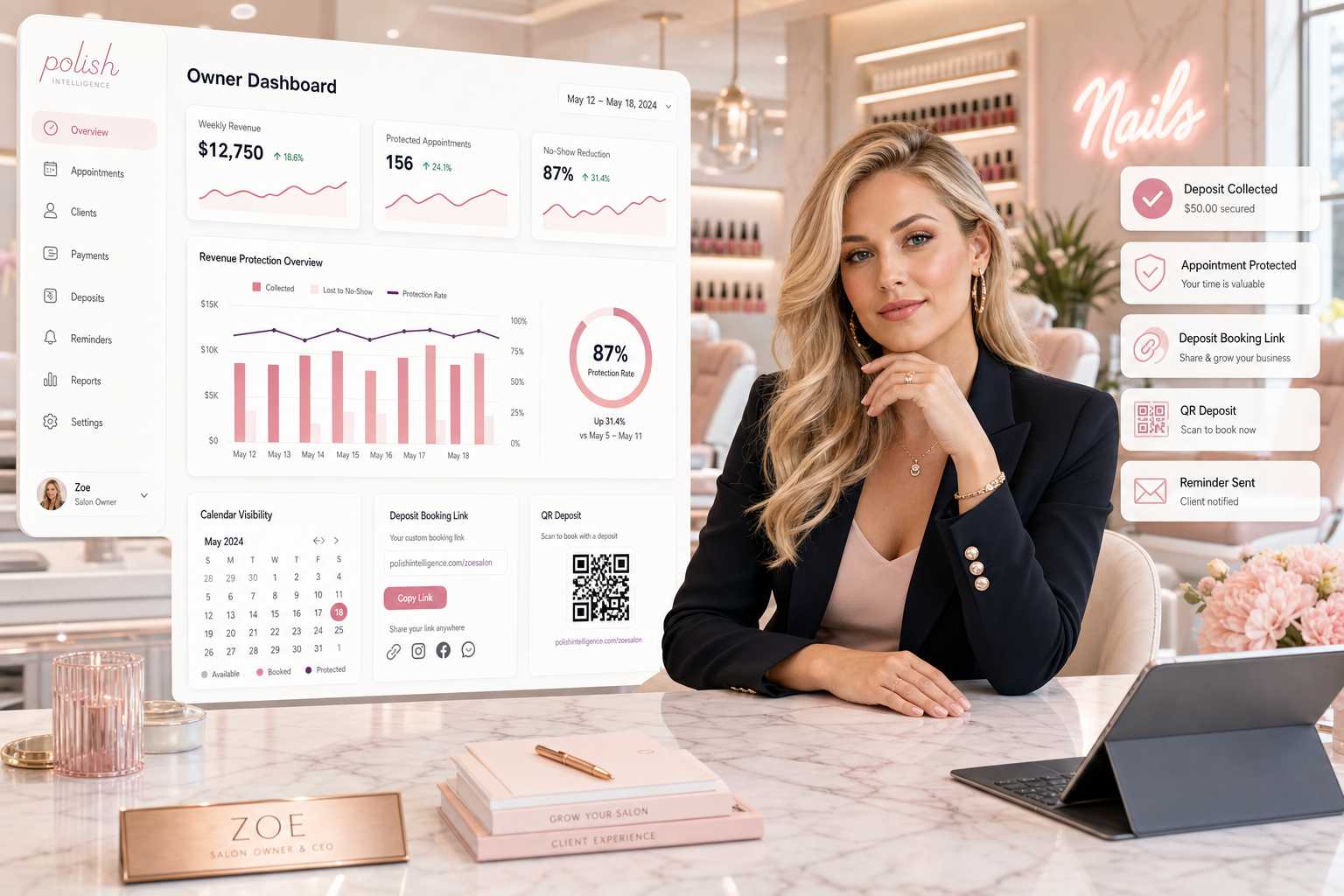 Deposit protection and appointment dashboard